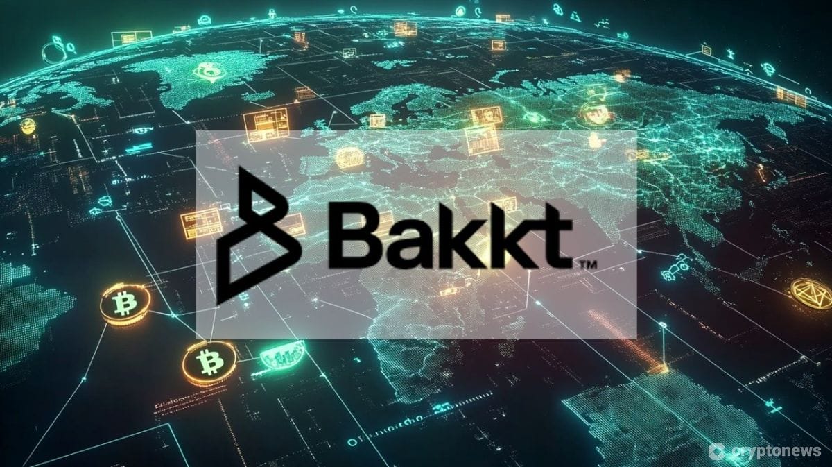 地球を取り巻く仮想通貨ネットワークのイメージに重ねられたBakktのロゴ