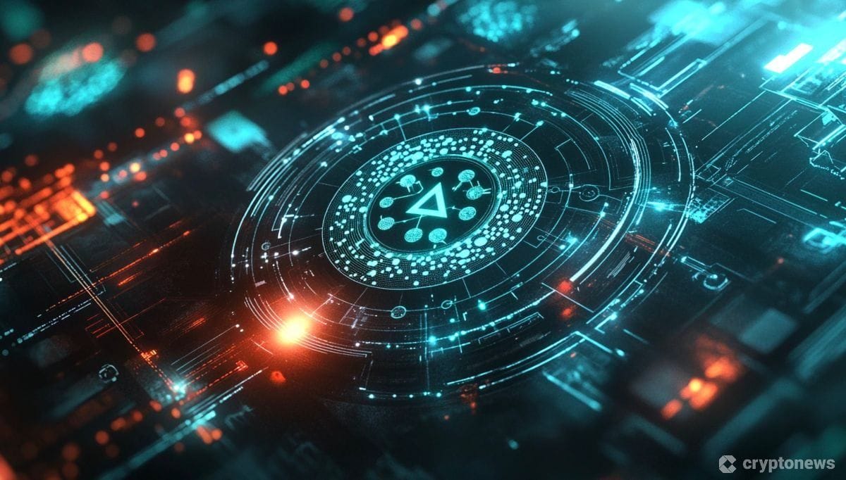 デジタル基盤の上にデザインされた未知の仮想通貨のシンボル
