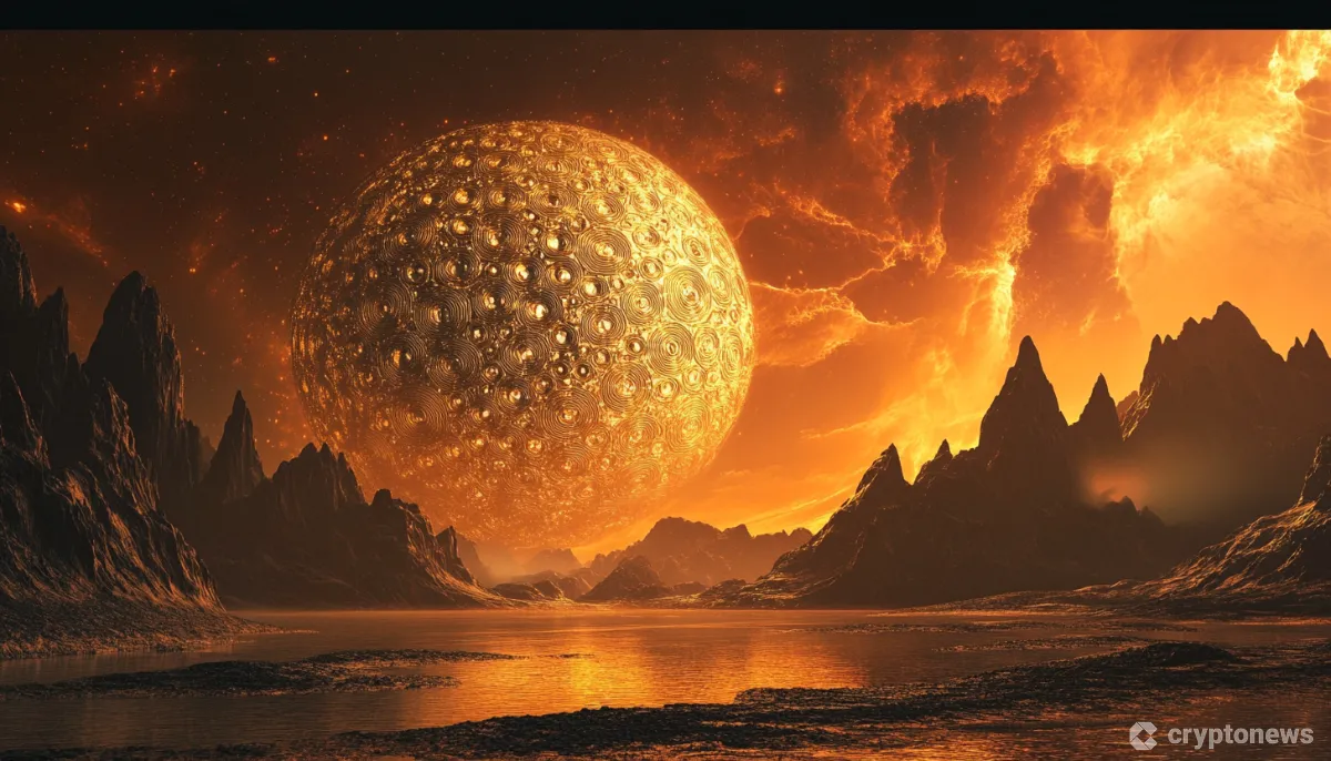 黄金色に光っている火星