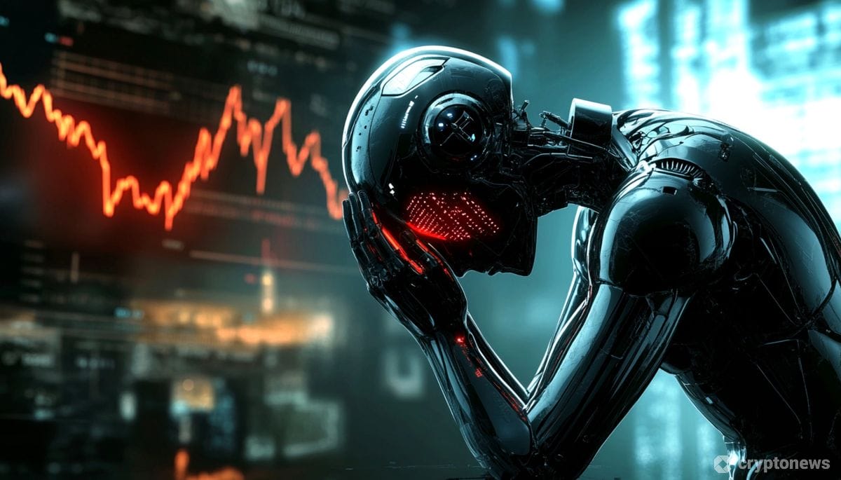 ビットコイン暴落で落ち込むAIロボット