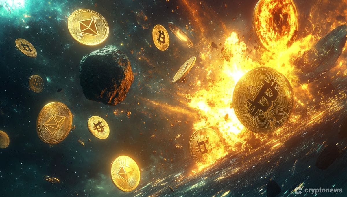 隕石衝突で宇宙に噴出した仮想通貨コイン