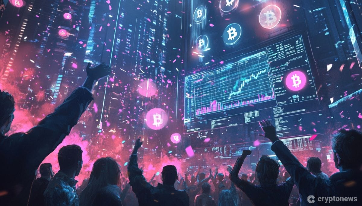 ビットコインのブレイクアウトに湧く群衆