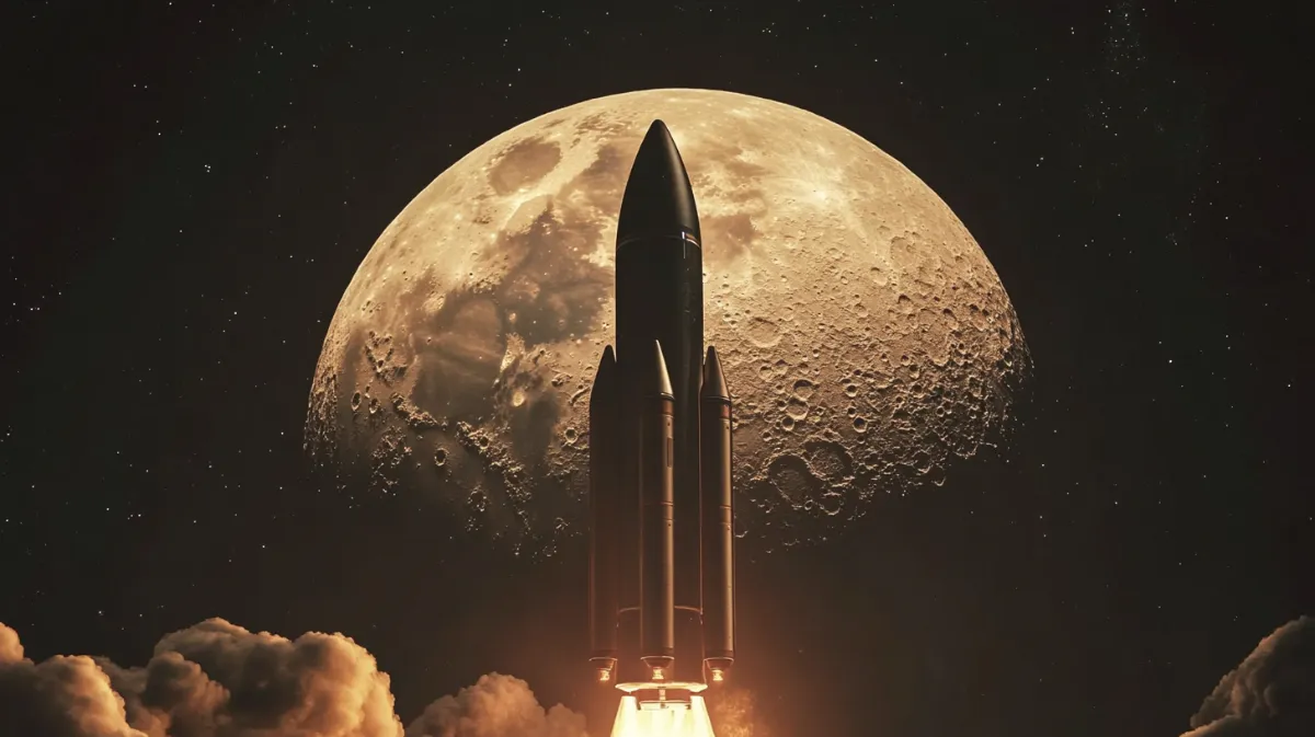 月に飛んでいくロケット