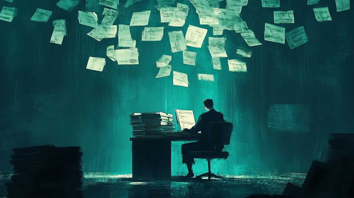 税金処理に没頭する投資家男性