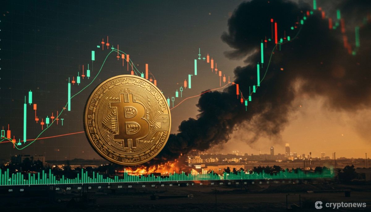 ガザ情勢と仮想通貨市場への影響を表す画像