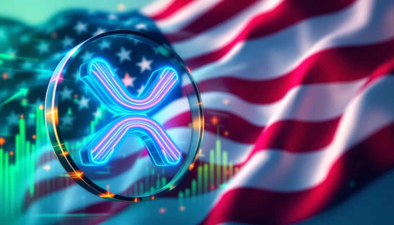 米SEC、XRP、Solaxyのロゴと戦略的暗号資産を示す金融チャート