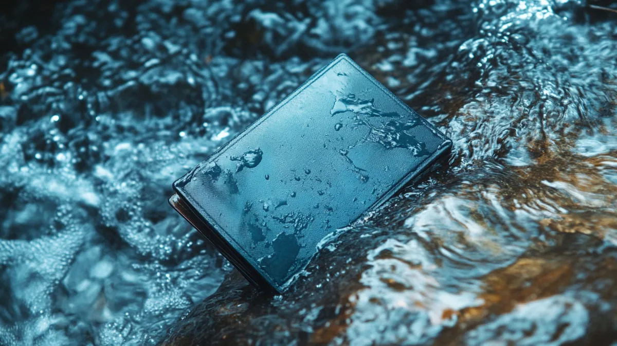水に流されているウォレット
