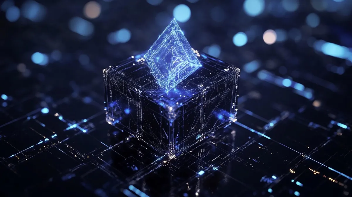 青色コインを模したブロックチェーン