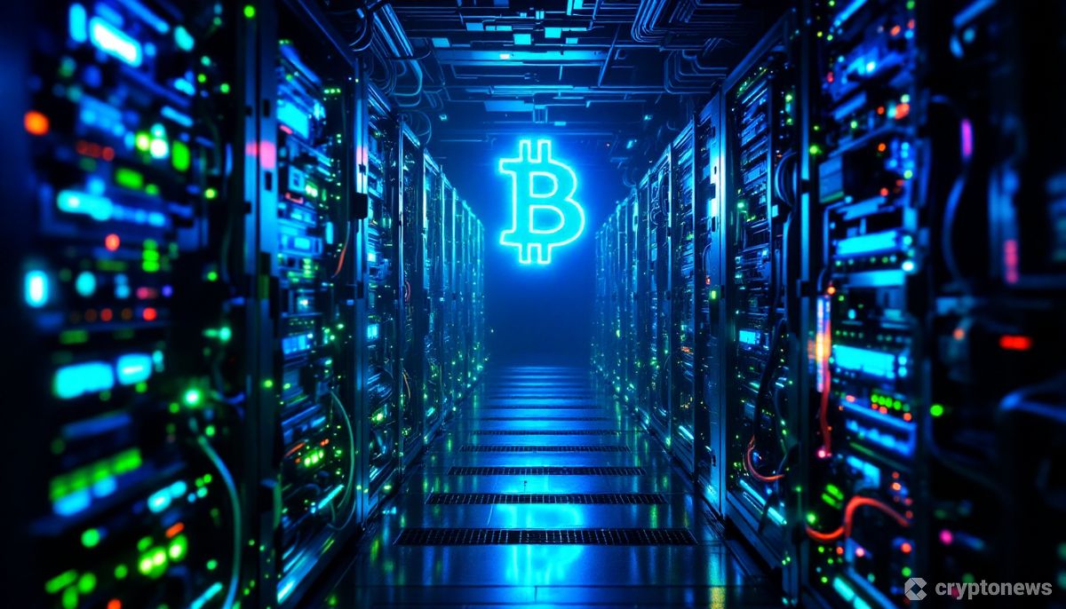 アメリカ国旗が掲げられた最新のビットコインマイニング施設