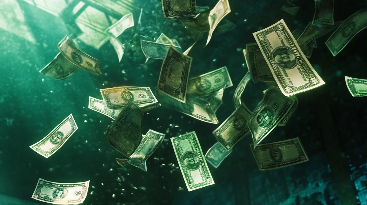 上から降ってくるお金現金