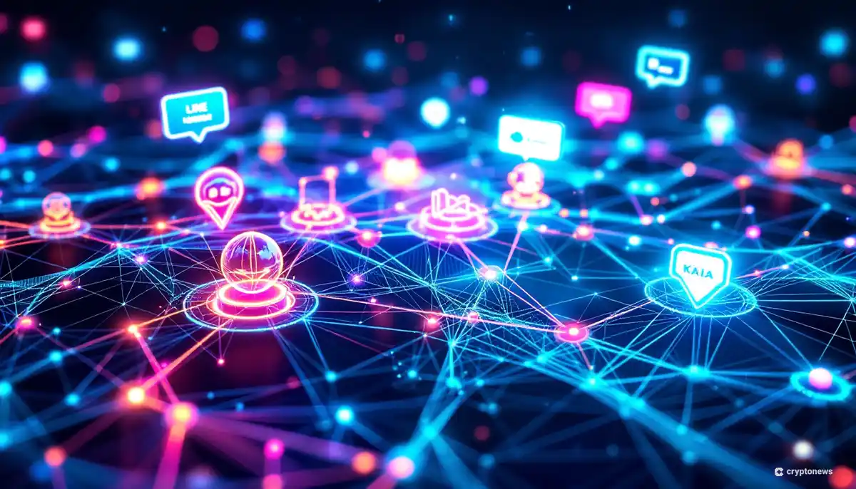 カカオとラインが統合したKaiaブロックチェーンの成長を表すチャート図