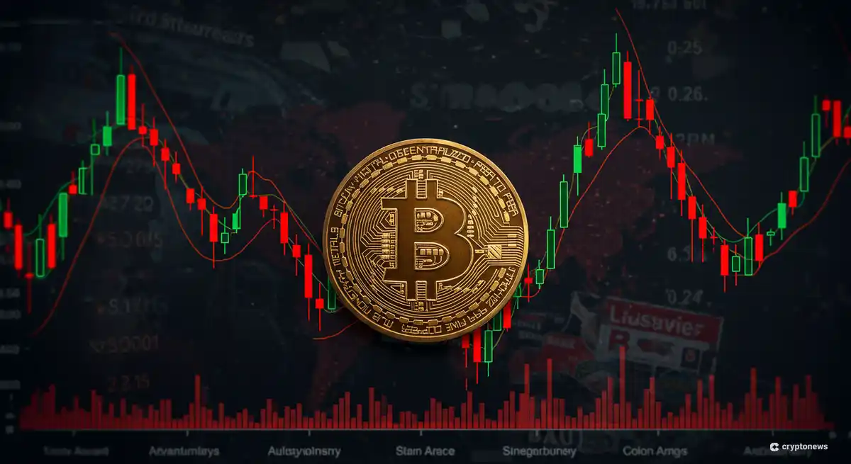 ビットコインが8万ドルを割り込む下落チャートのイメージ