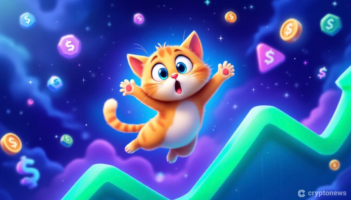 ソラナブロックチェーン上で上昇するポプキャット(POPCAT)ミームコインのイメージ