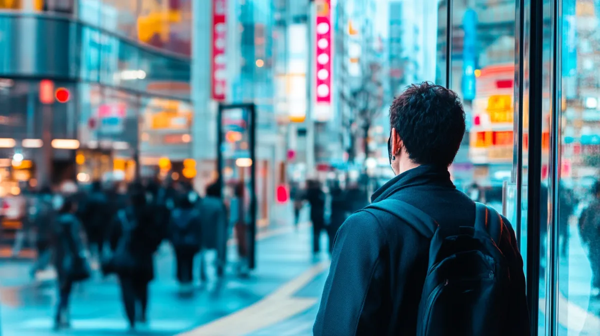 側から人をみる日本人男性
