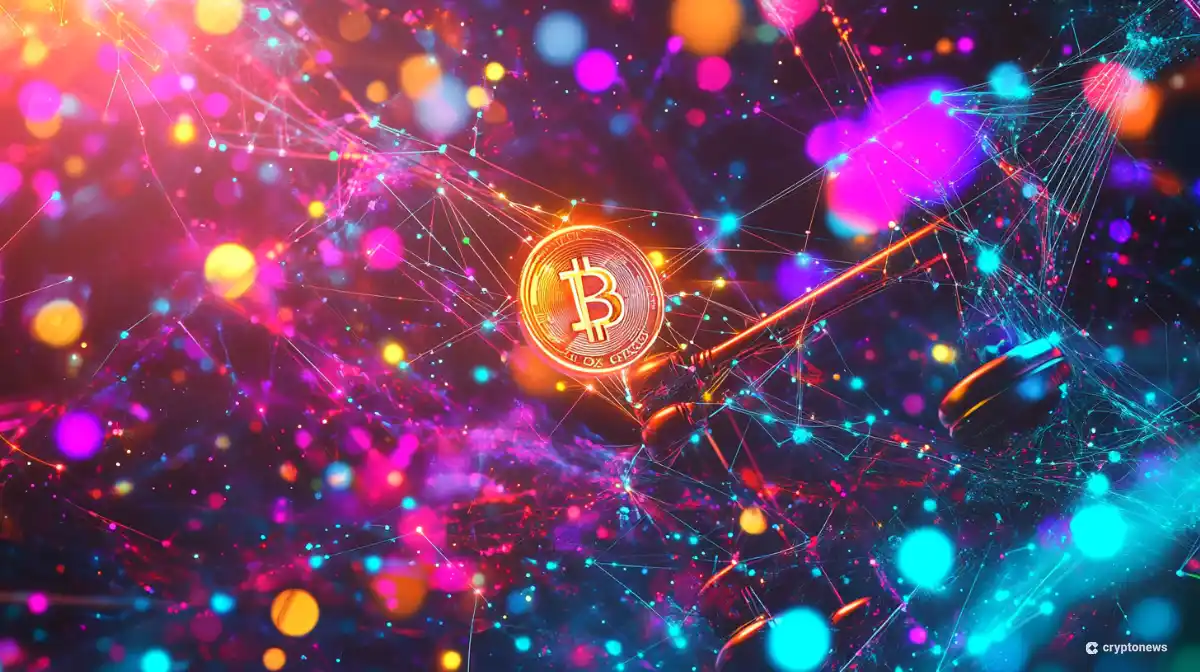 仮想通貨市場の動向を示すネットワーク図と、SEC、AI、Nvidia、Solaxy（SOLX）のロゴ