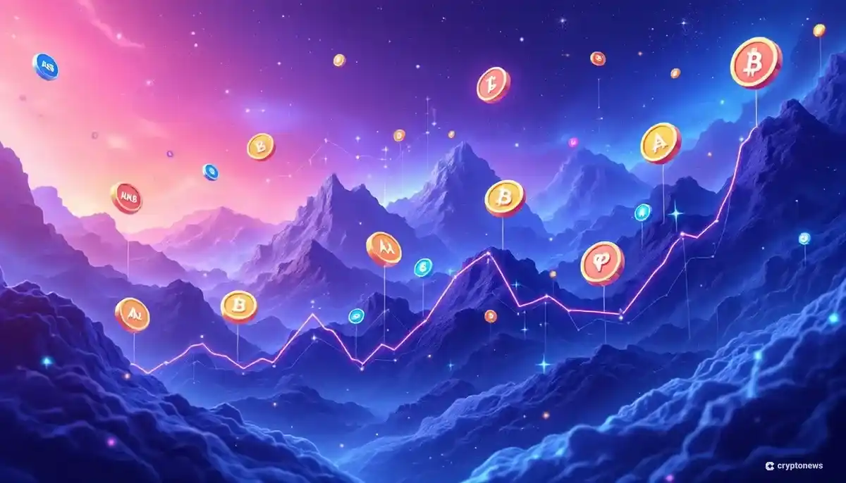 注目アルトコインBNB、KAS、AAVE、Solaxy(SOLX)の成長を示す未来的なチャート
