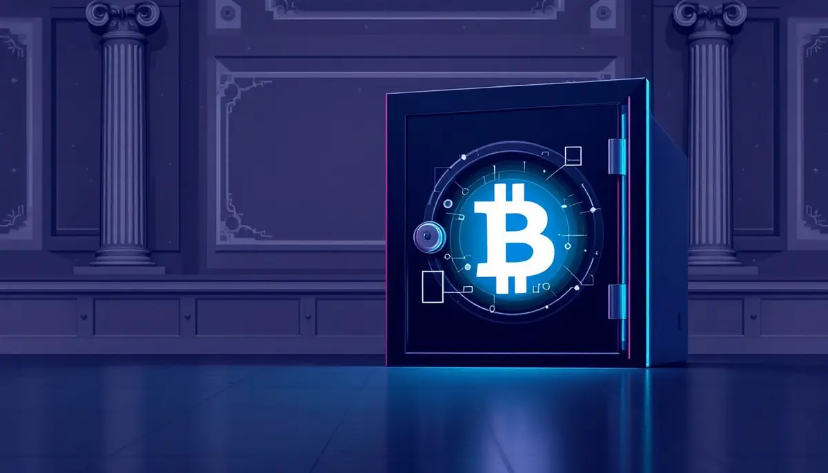 州庁舎内のデジタル金庫に保管されるビットコインのイメージ
