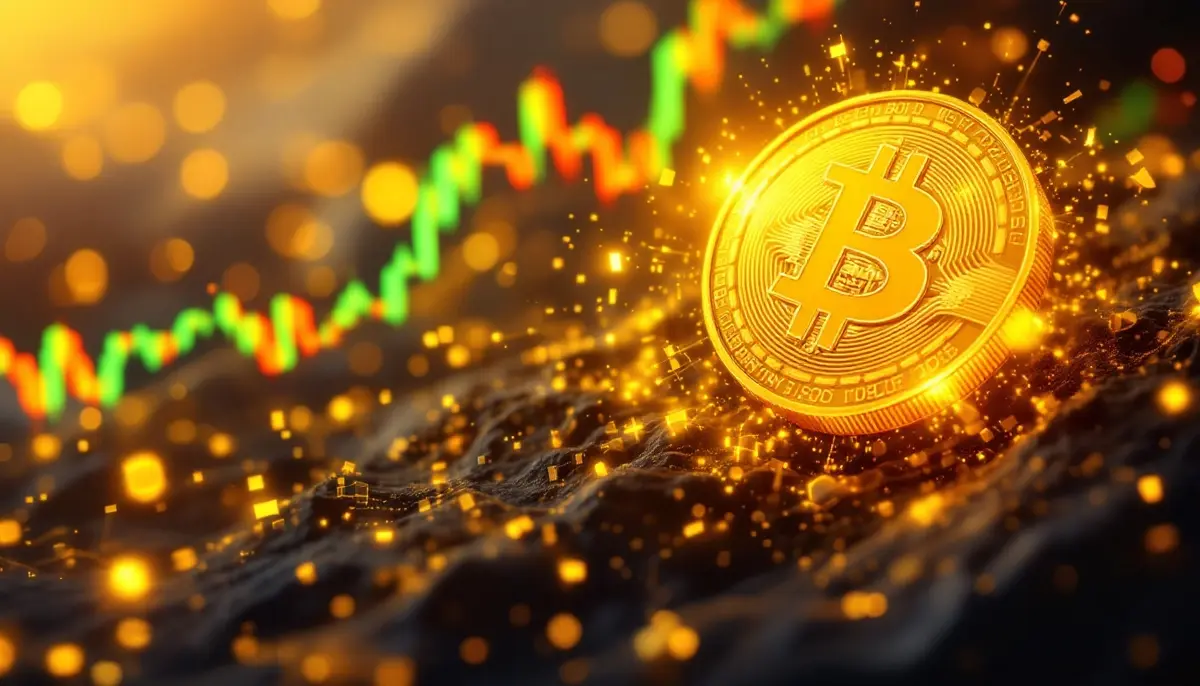 ビットコインの価格と手数料高騰を象徴するデジタルコインのイメージ