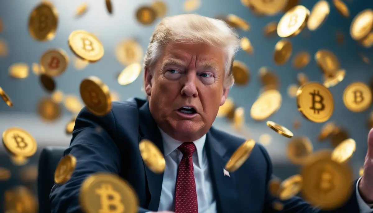 暗号資産業界幹部がメディア報道に反論する様子を表現したデジタルアート