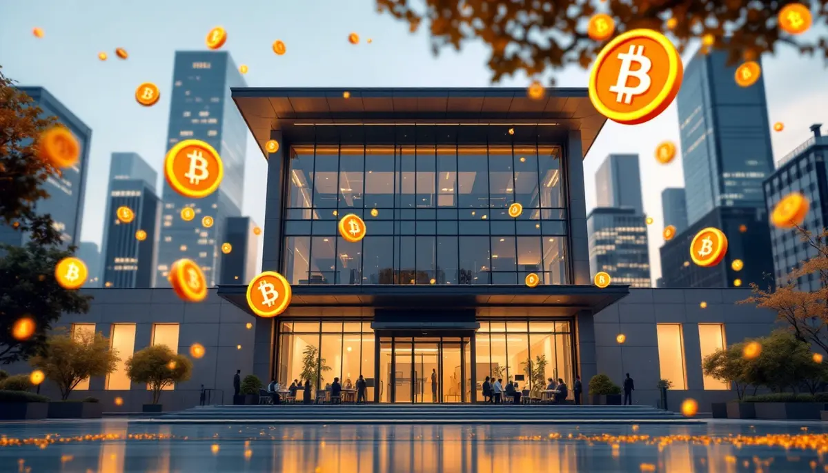 日本企業のビットコイン投資を表現するデジタルアート