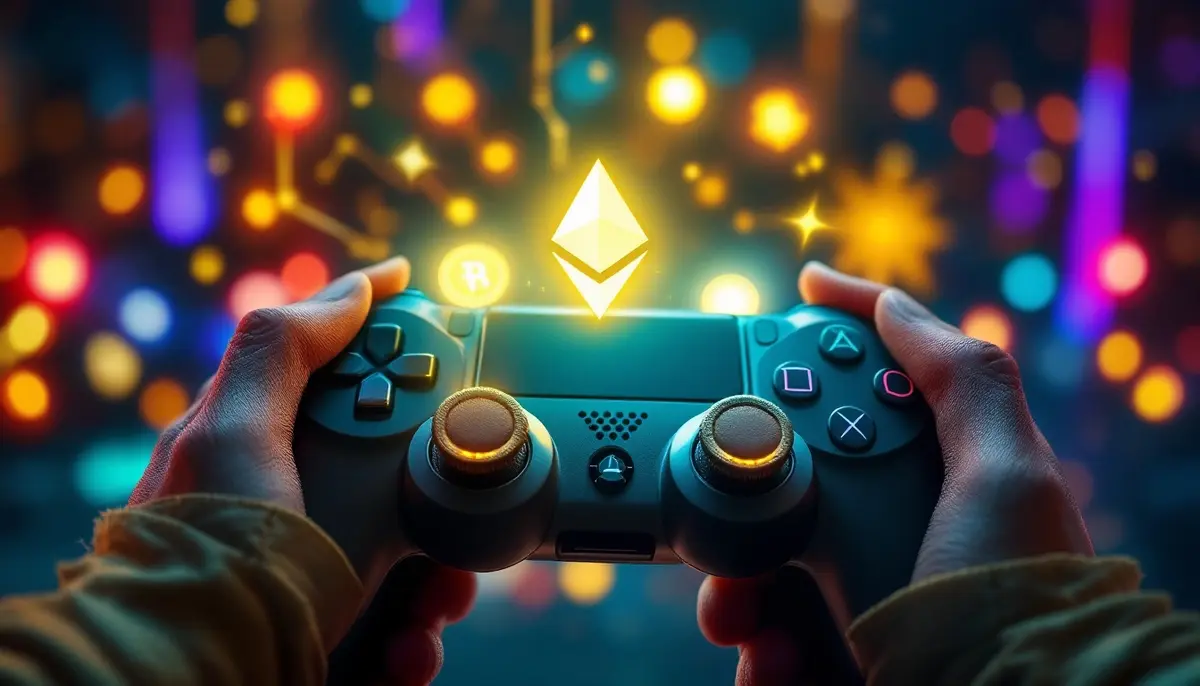 ゲーミングとイーサリアムブロックチェーンが融合するデジタル財務のイメージ