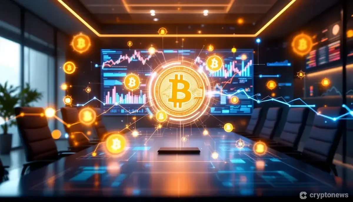ビットコイン投資戦略を示すコーポレート環境のイメージ