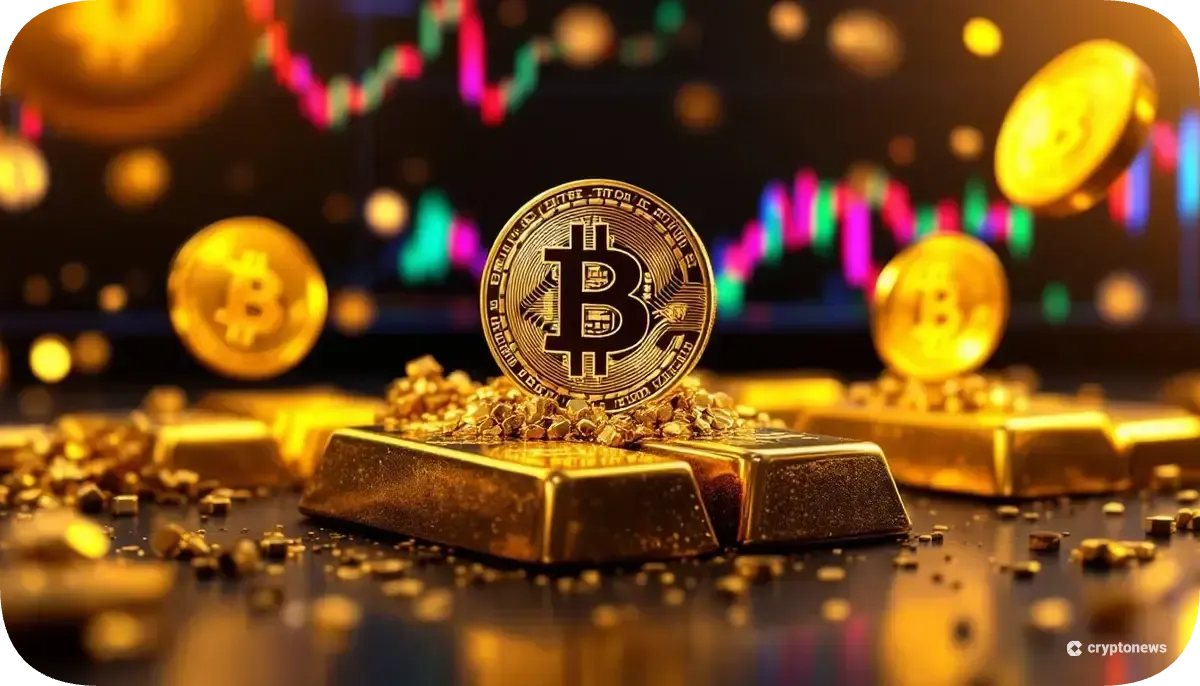 ビットコインと金の準備金を表現した暗号資産のイメージ