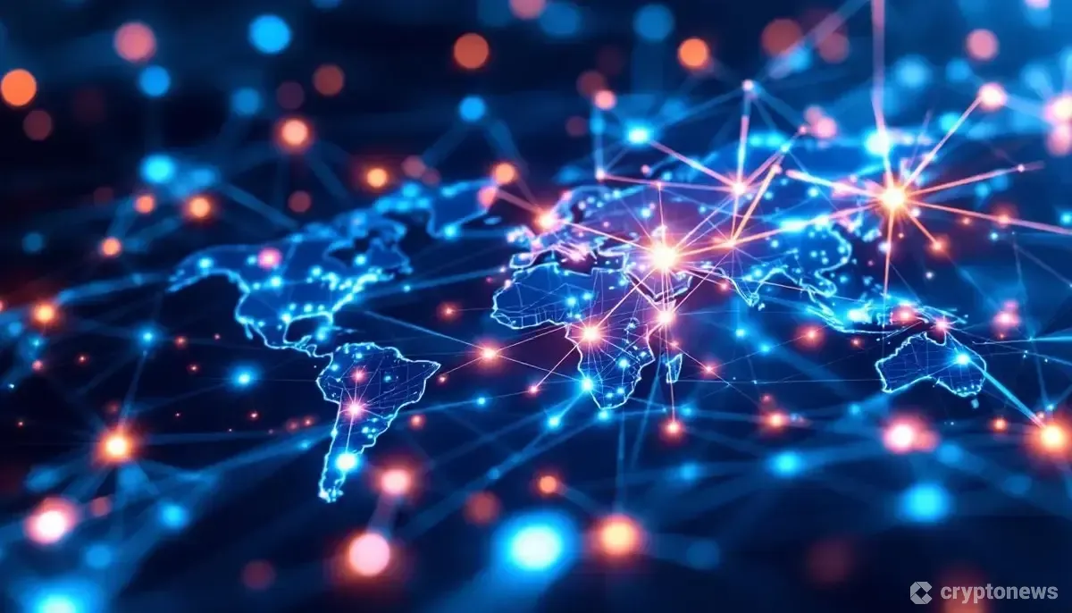 ブロックチェーン技術による国際決済ネットワークのイメージ