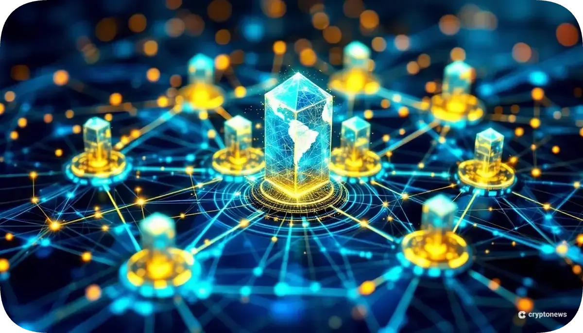 ブロックチェーンネットワークの一時的な障害と復旧を表現した抽象的なイメージ