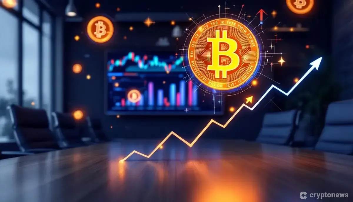 企業のビットコイン投資戦略を表現するデジタルアート
