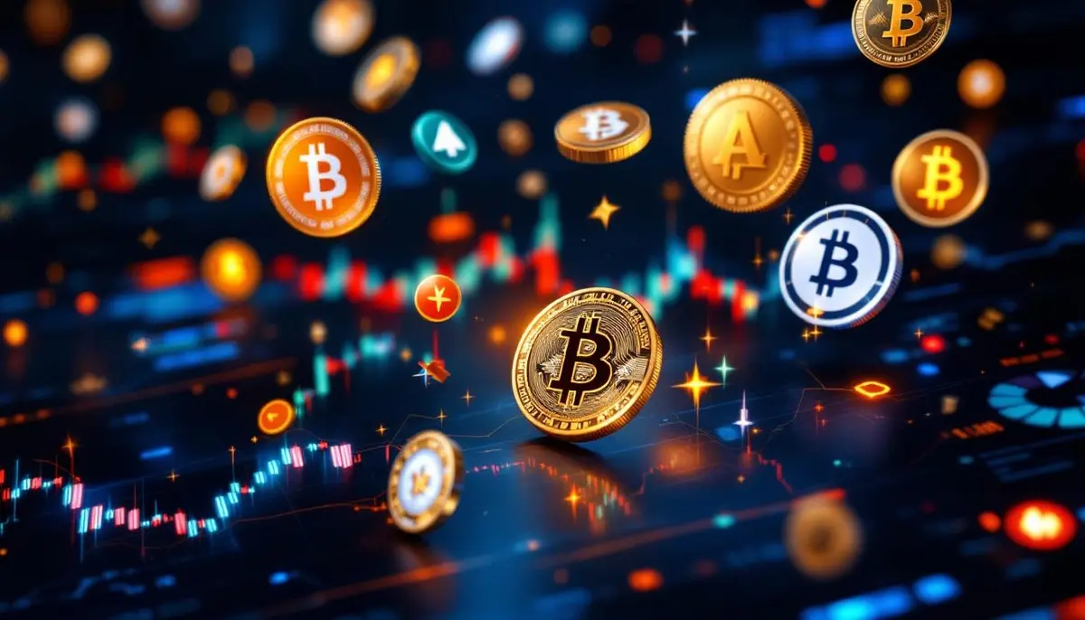 アルトコイン取引を表示するデジタル金融インターフェース