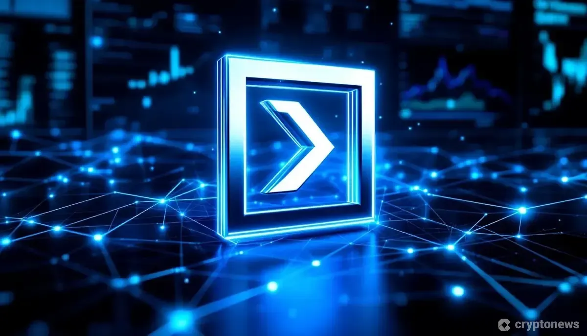 ブロックチェーンネットワークと融合したドイツ銀行のロゴ