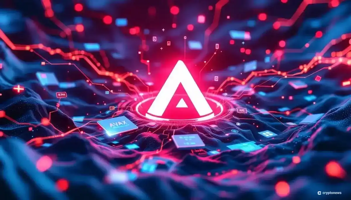 アバランチのロゴを中心に、ネットワーク活動の急増を示すデータが流れる未来的なイメージ