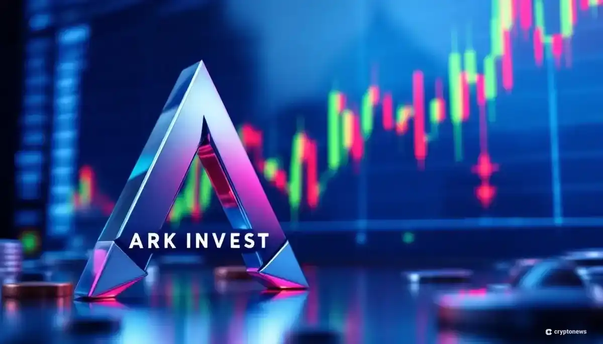 Ark InvestとCircleのロゴが並び、背景に株価チャートが表示されている金融イメージ