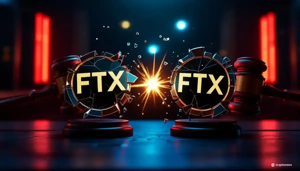 法廷を背景に対立するFTXとThree Arrows Capitalのロゴ