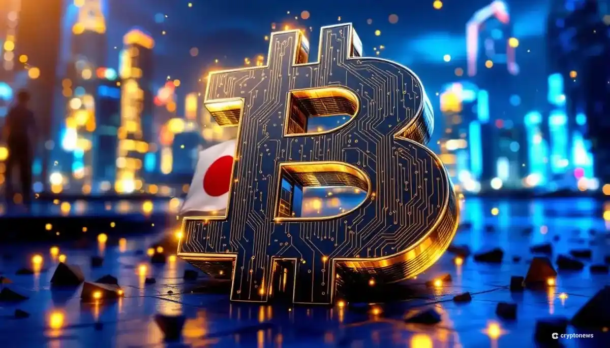 ビットコインのシンボルとフロリダ州マイアミの都市景観を組み合わせた未来的なイメージ