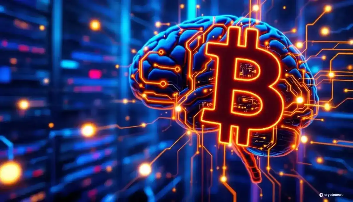 AIとビットコインマイニングのインフラ融合を象徴する未来的な画像
