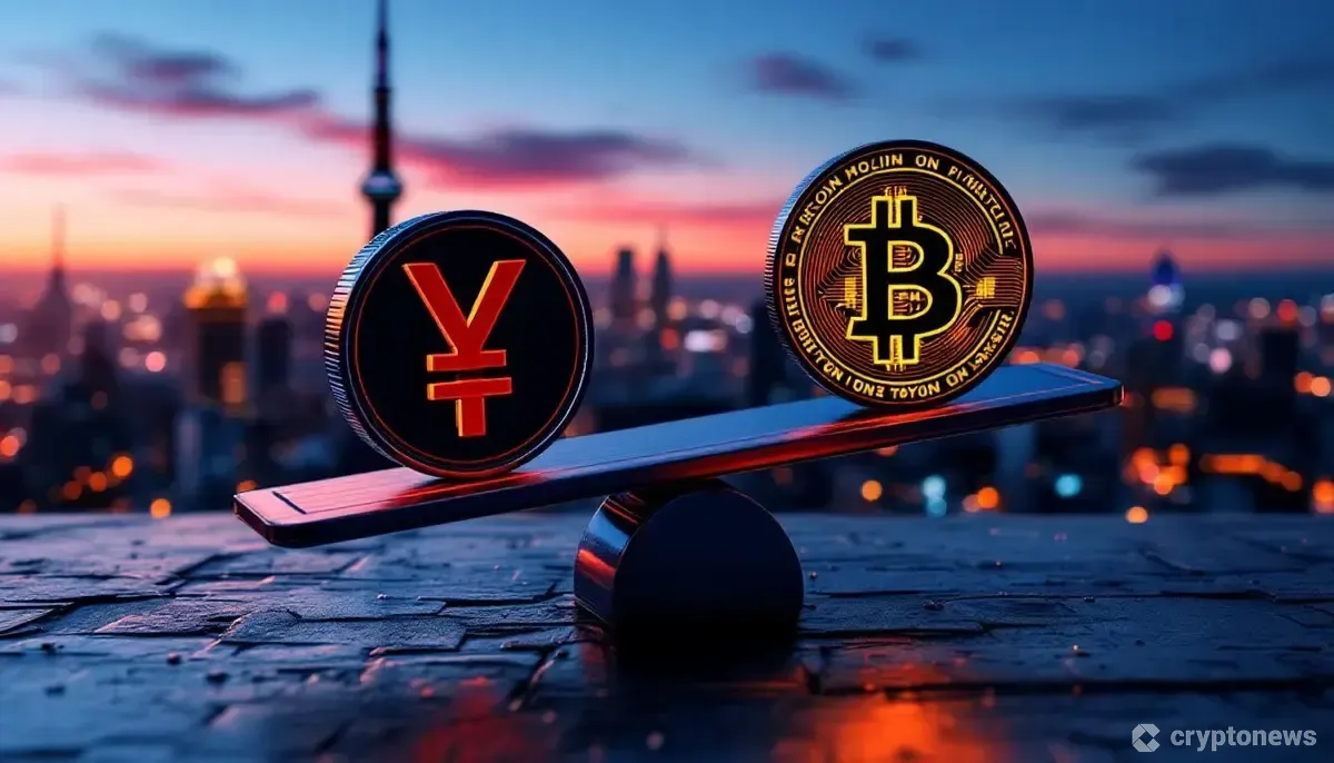 ビットコインと日本円が描かれた企業の役員報酬に関するイメージ
