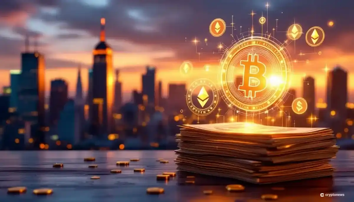 米国の確定拠出年金制度401(k)での仮想通貨投資の可能性を示すイラスト