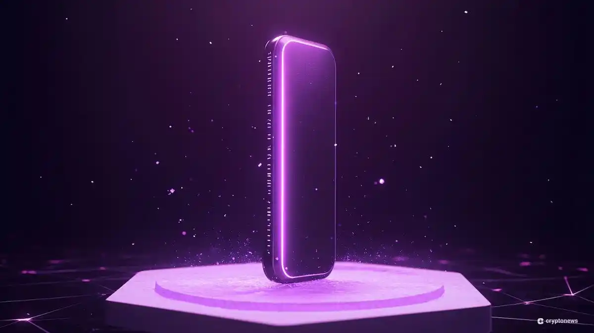 ハードウェア仮想通貨ウォレットが光る番人のように描かれた概念的なイメージ