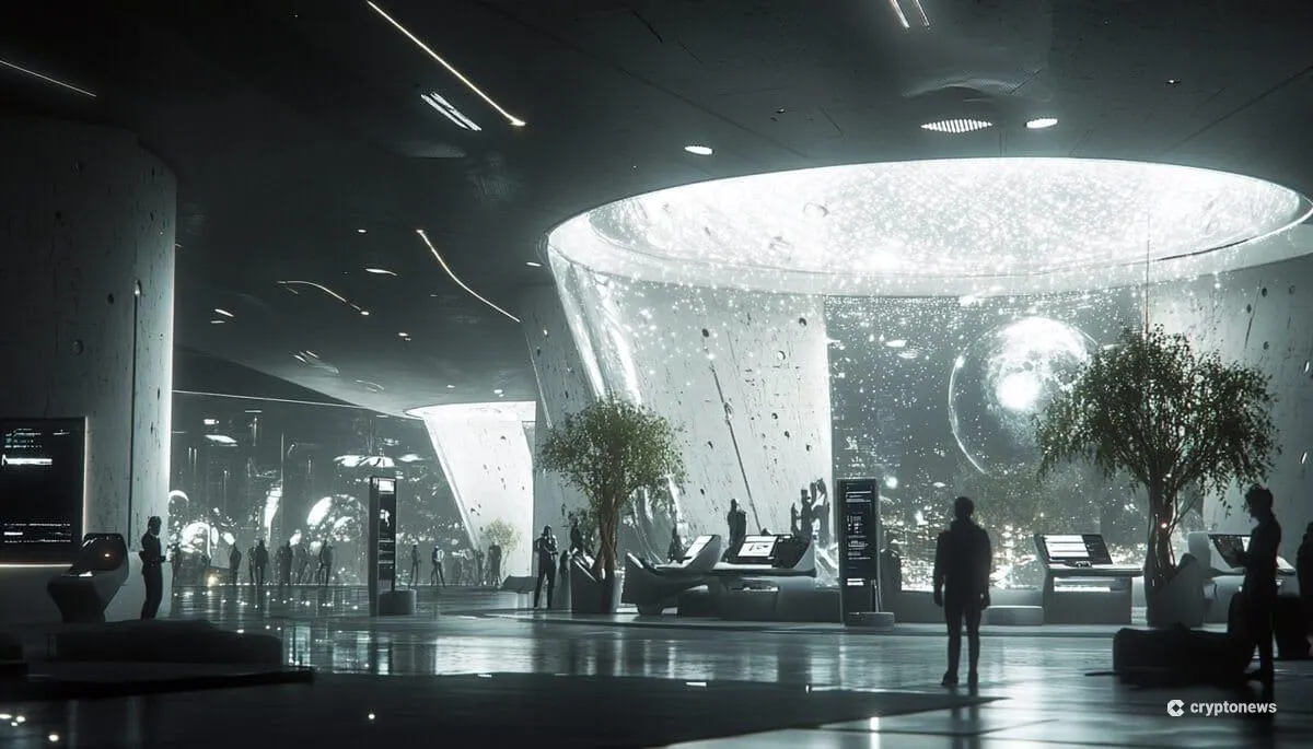 宇宙コロニーの中にあるソラナ取引所