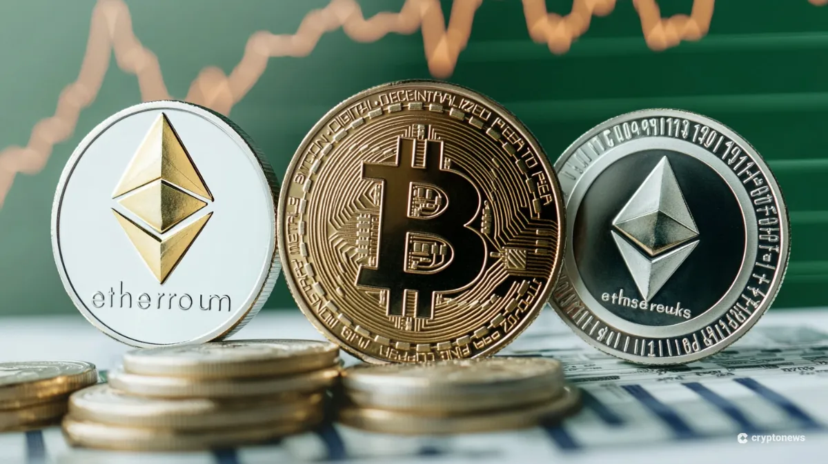 ビットコインとアルトコインの価格動向を示すイラスト