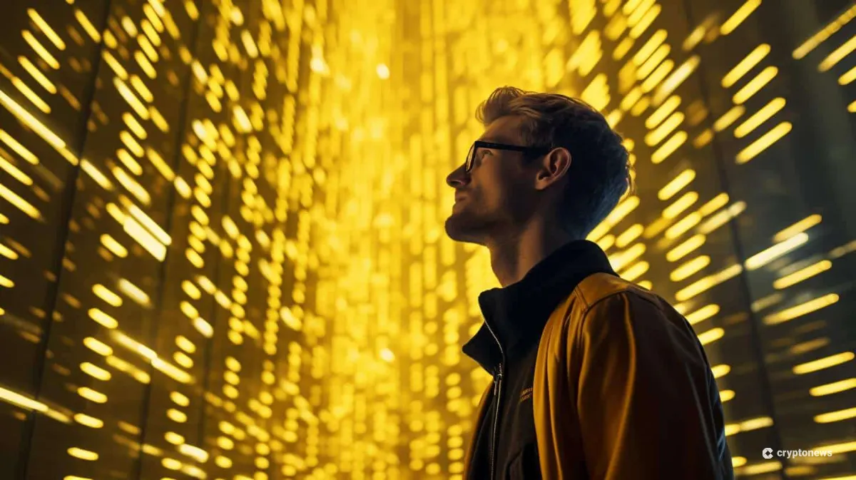 仮想通貨データセンター内の男性