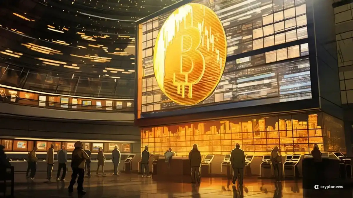 大きなビットコインを表示するモニター