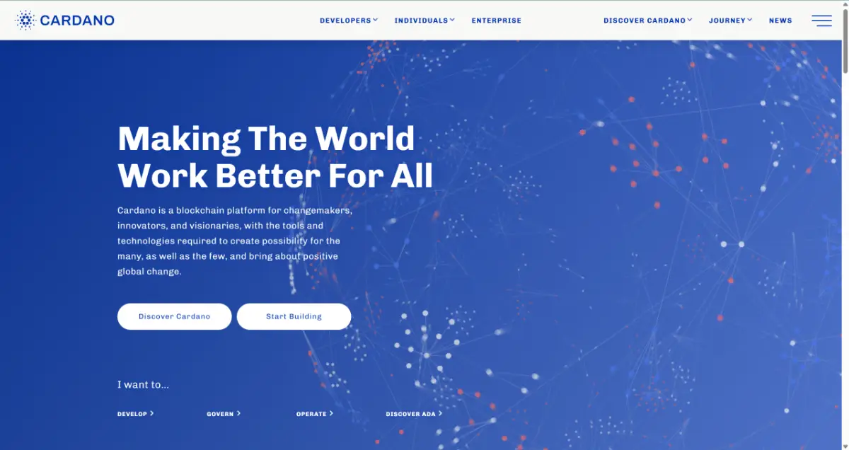 カルダノ(ADA)の公式ホームページ