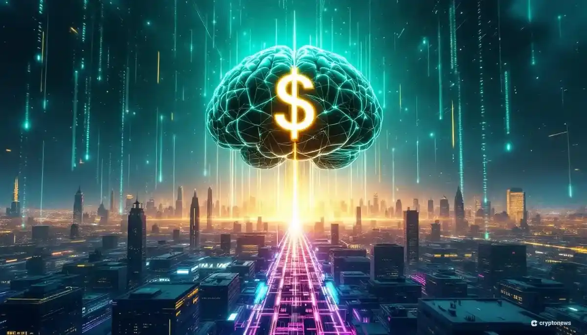 OpenAIの企業価値5000億ドル到達を象徴するAIと都市の未来的なイメージ