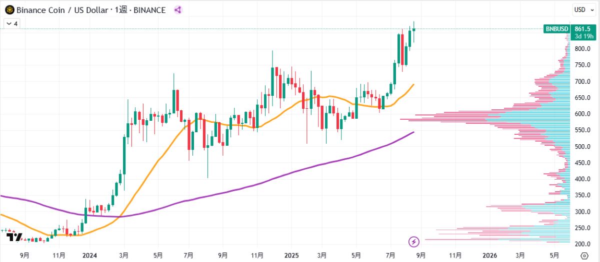 BNB週足チャート