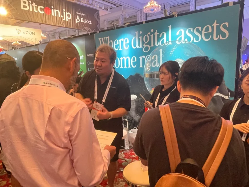 WebX2025に参加した暗号資産担保ローンCryptoPawnのブースのイメージ