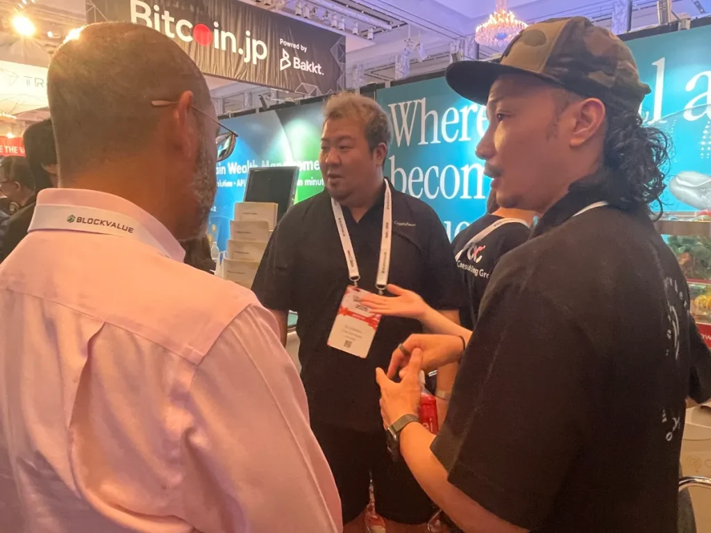 WebX2025に参加した暗号資産担保ローンCryptoPawnのブースのイメージ