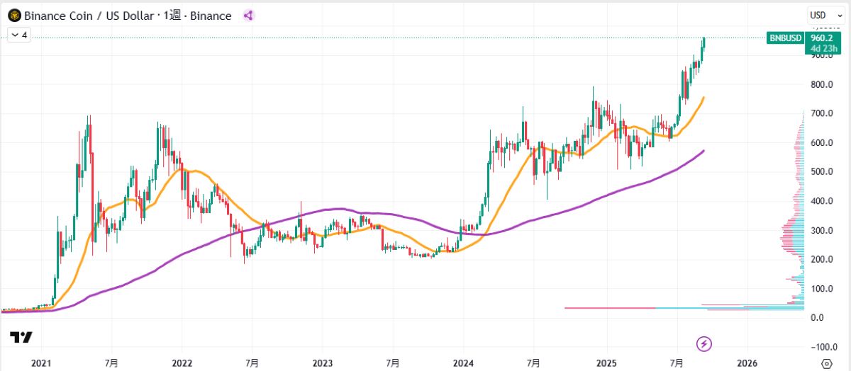 BNB週足チャート